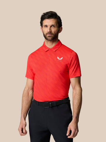 Golf Club Grafische Polo - Poppy Rood