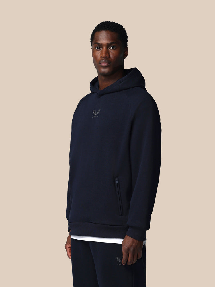 Heren Adapt Lange Mouwen Katoen Fleece Hoodie - Marineblauw