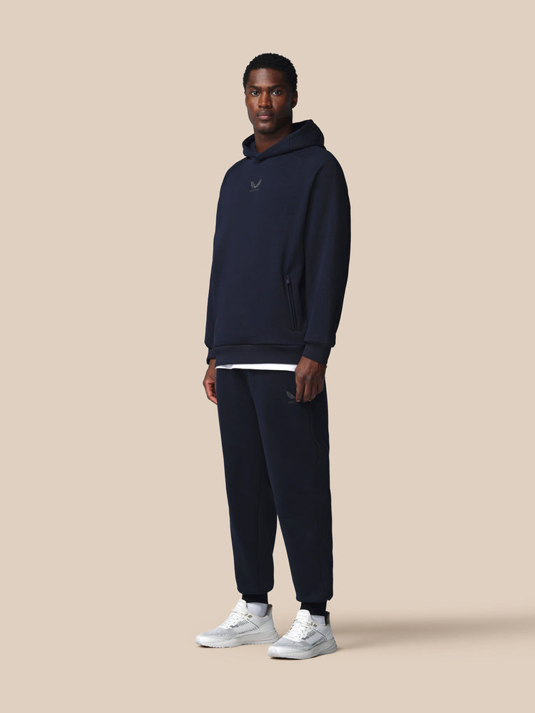 Heren Adapt Lange Mouwen Katoen Fleece Hoodie - Marineblauw