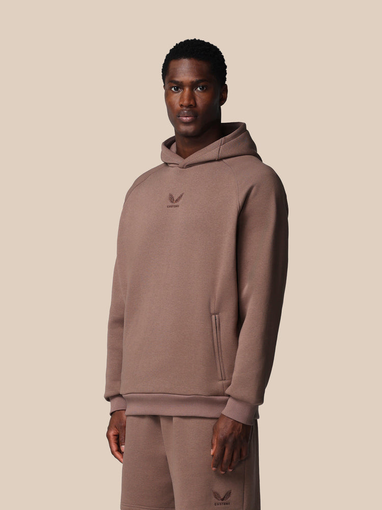 Heren Adapt Lange Mouwen Katoen Fleece Hoodie - Diep Taupe