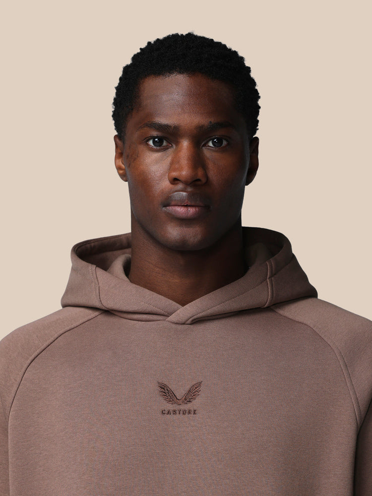 Heren Adapt Lange Mouwen Katoen Fleece Hoodie - Diep Taupe