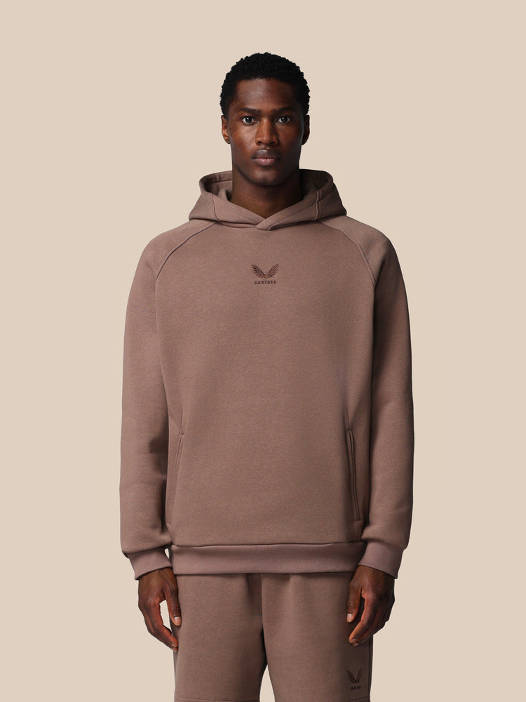 Heren Adapt Lange Mouwen Katoen Fleece Hoodie - Diep Taupe