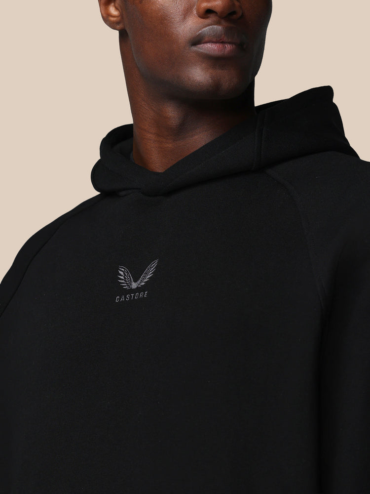 Heren Adapt Lange Mouwen Katoen Fleece Hoodie - Zwart