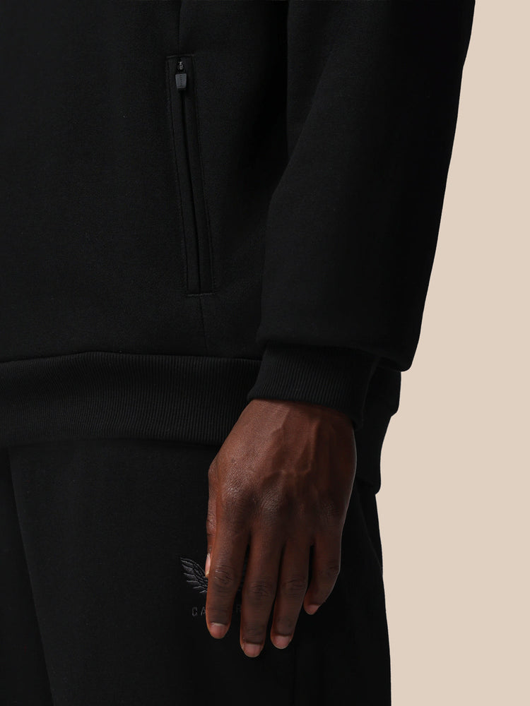 Heren Adapt Lange Mouwen Katoen Fleece Hoodie - Zwart