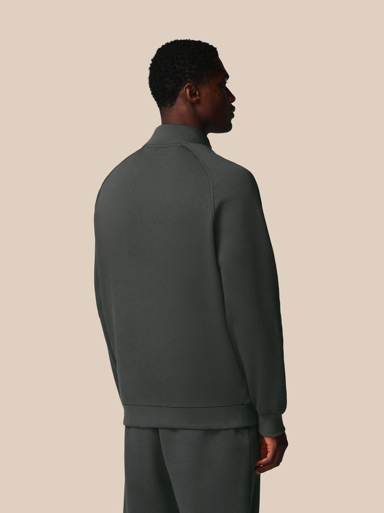 Heren Adapt Lange Mouwen Katoen Fleece Kwartrits Sweatshirt - Gunmetal