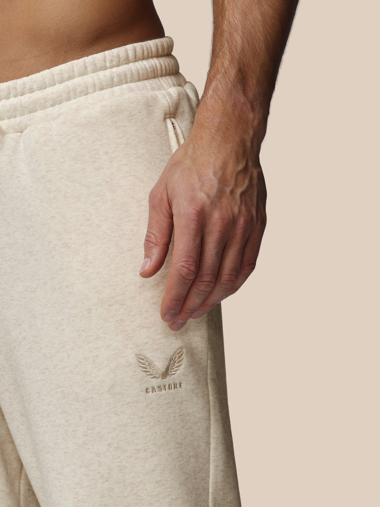 Heren Adapt Katoen Fleece Joggers - Oatmeal Marl