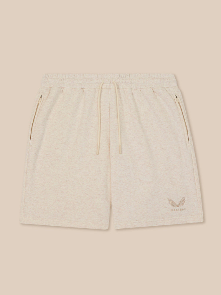 Heren Adapt Katoen Fleece Short - Oatmeal Marl