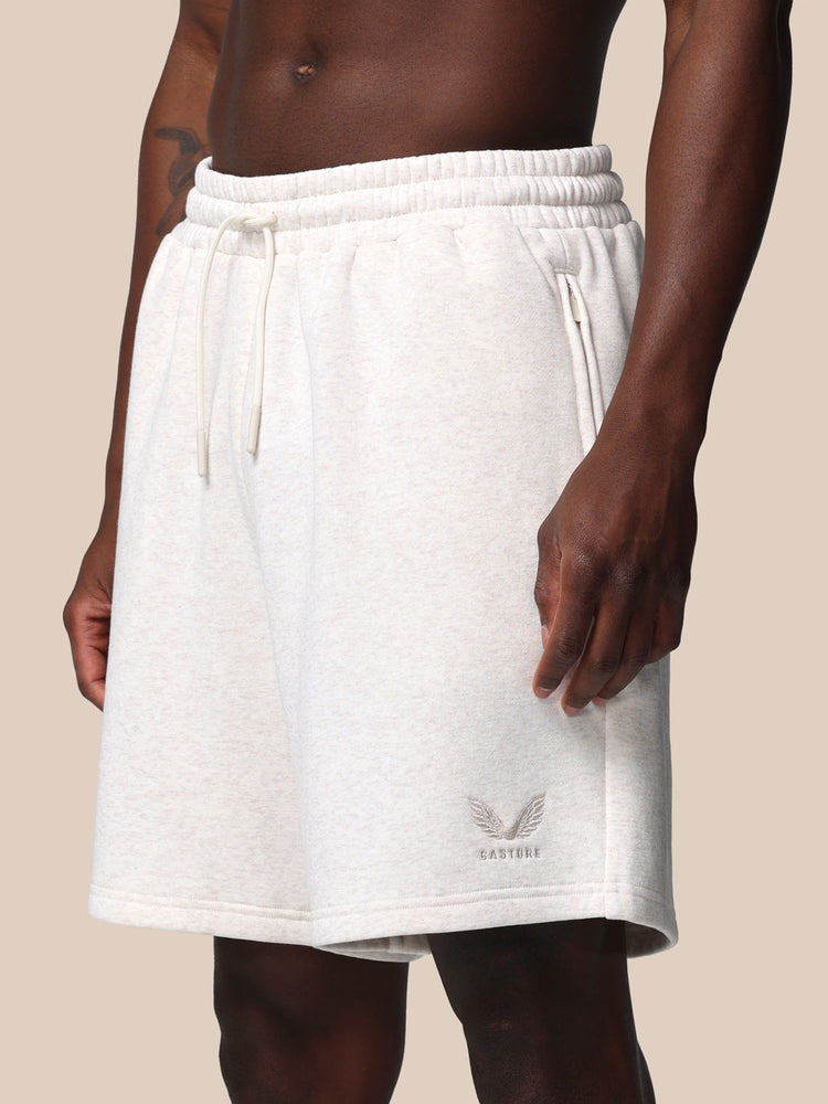 Heren Adapt Katoen Fleece Short - Oatmeal Marl