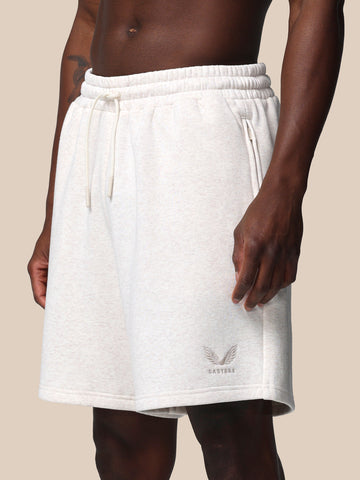 Heren Adapt Katoen Fleece Short - Oatmeal Marl
