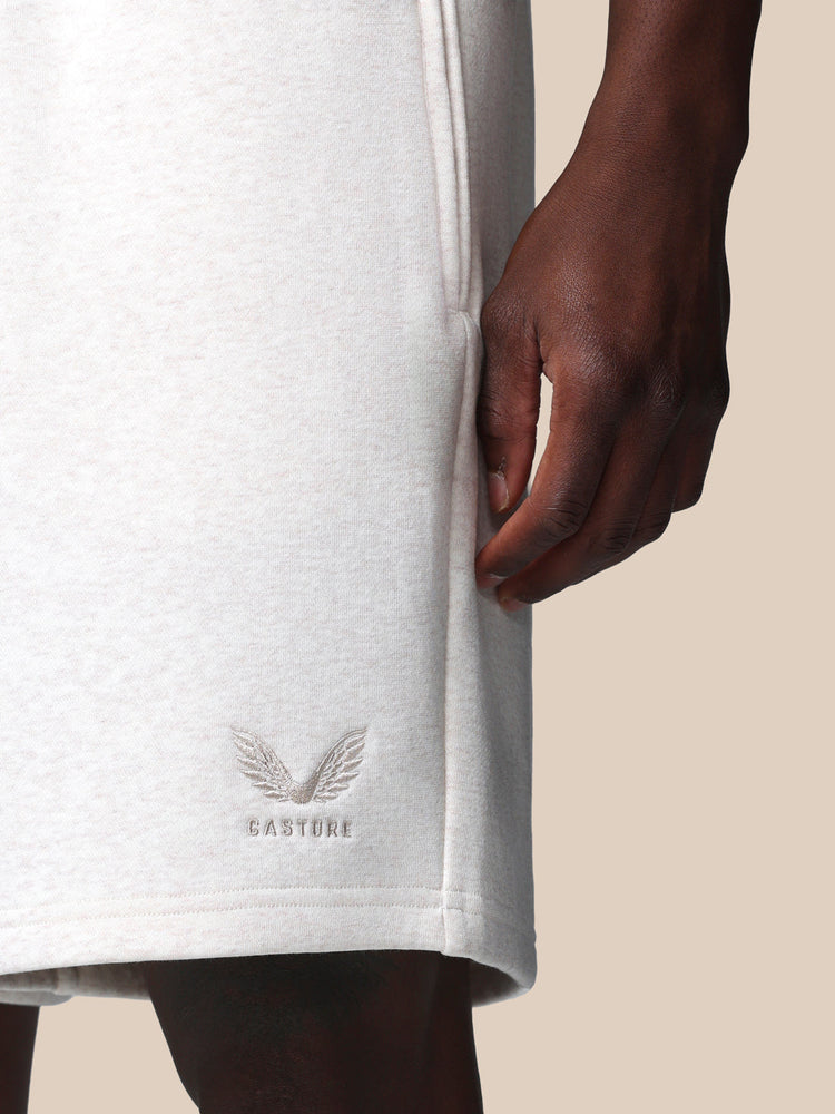 Heren Adapt Katoen Fleece Short - Oatmeal Marl