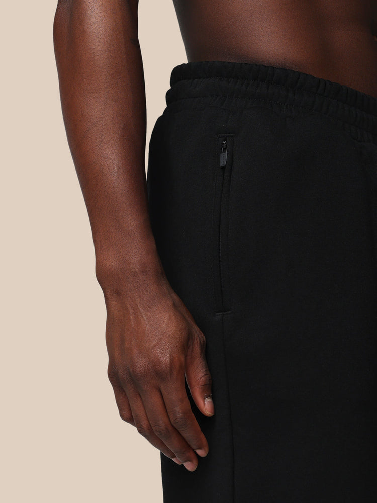 Heren Adapt Katoen Fleece Short - Zwart