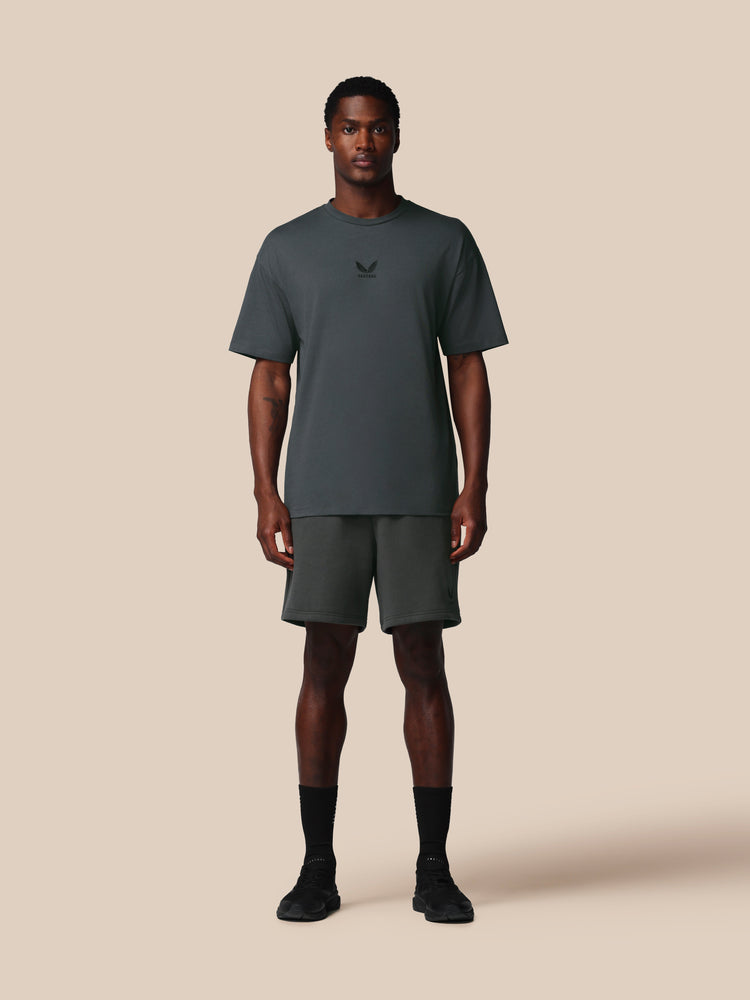 Heren Adapt Katoen Fleece Short - Gunmetal