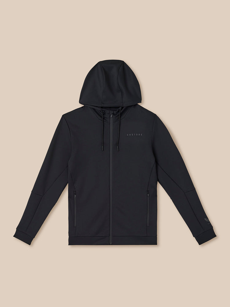 Heren Flex Lange Mouwen Full Zip Hoodie - Zwart