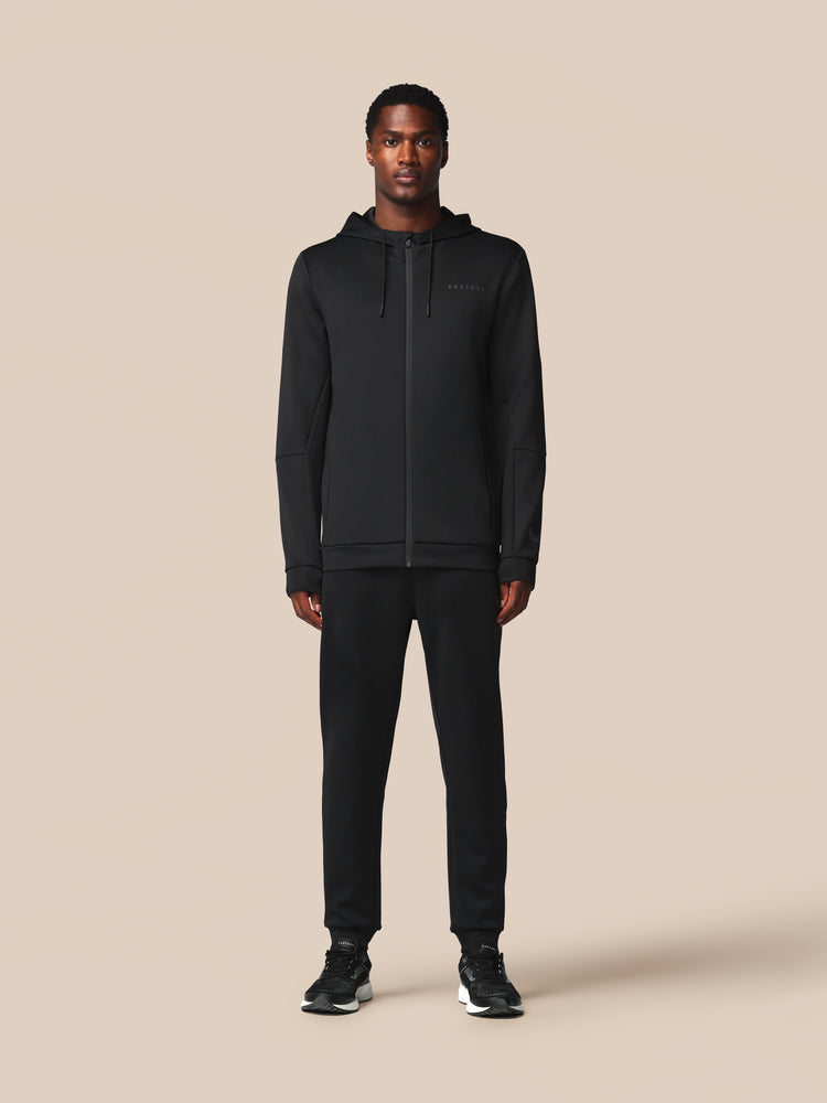 Heren Flex Lange Mouwen Full Zip Hoodie - Zwart