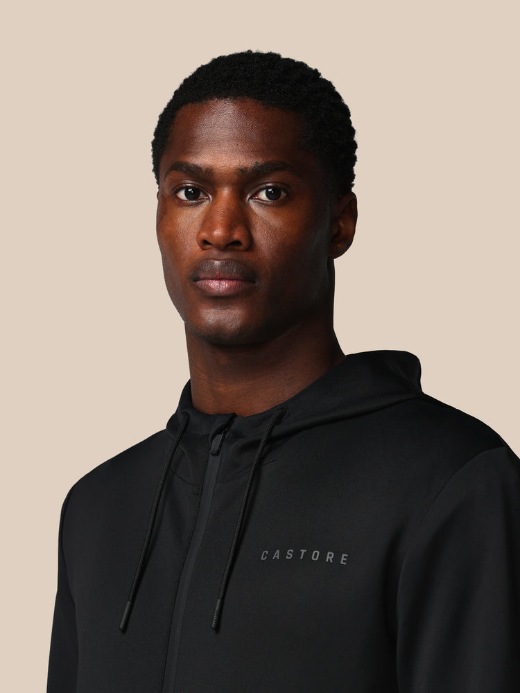 Heren Flex Lange Mouwen Full Zip Hoodie - Zwart