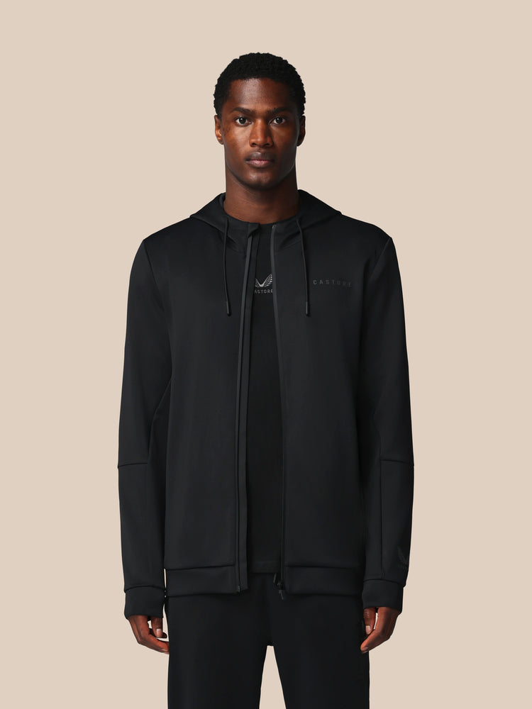 Heren Flex Lange Mouwen Full Zip Hoodie - Zwart