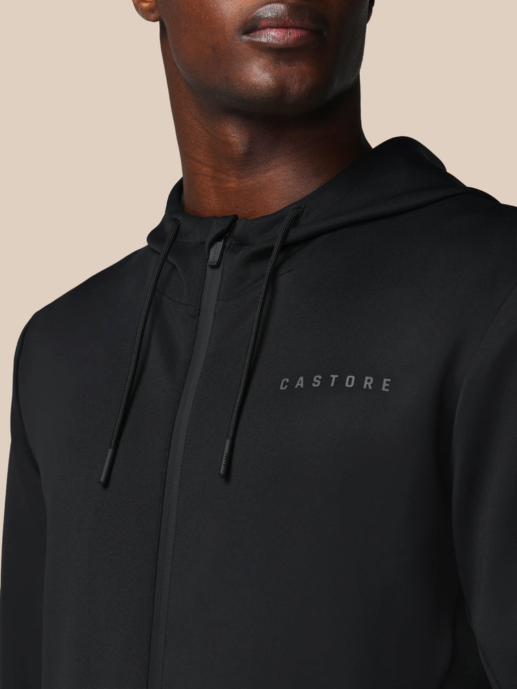 Heren Flex Lange Mouwen Full Zip Hoodie - Zwart