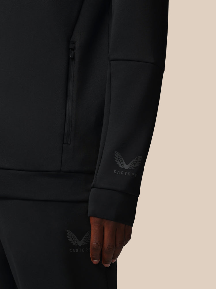 Heren Flex Lange Mouwen Full Zip Hoodie - Zwart