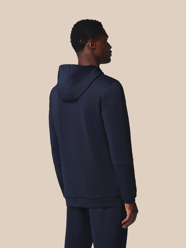 Heren Flex Lange Mouwen Full Zip Hoodie - Marineblauw