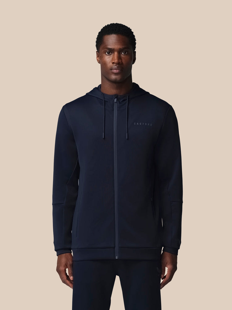 Heren Flex Lange Mouwen Full Zip Hoodie - Marineblauw