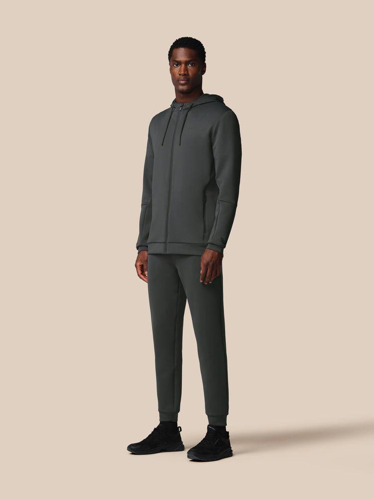 Heren Flex Lange Mouwen Full Zip Hoodie - Gunmetal