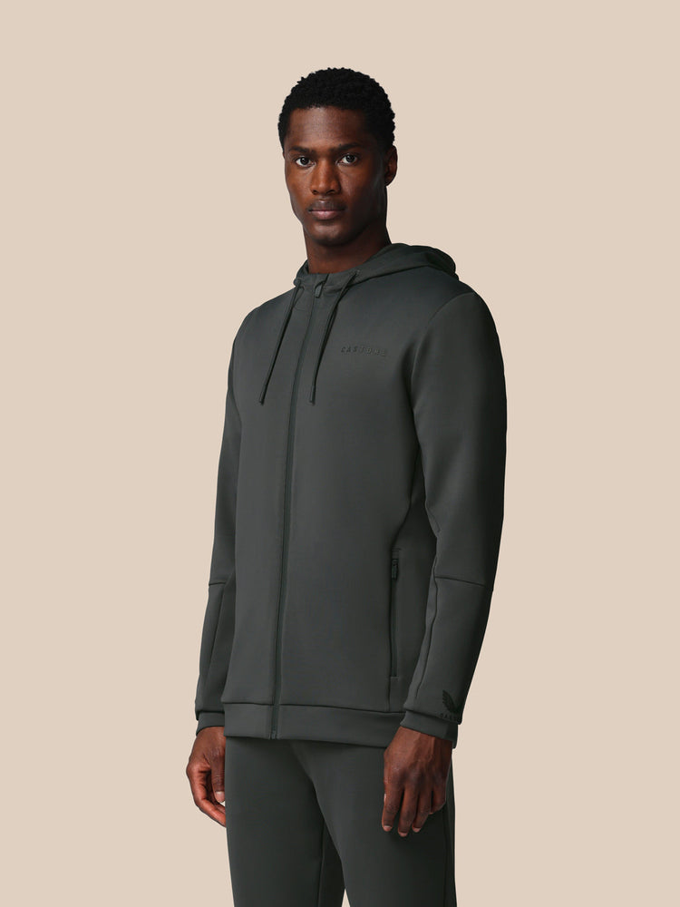 Heren Flex Lange Mouwen Full Zip Hoodie - Gunmetal
