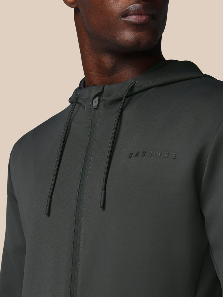 Heren Flex Lange Mouwen Full Zip Hoodie - Gunmetal