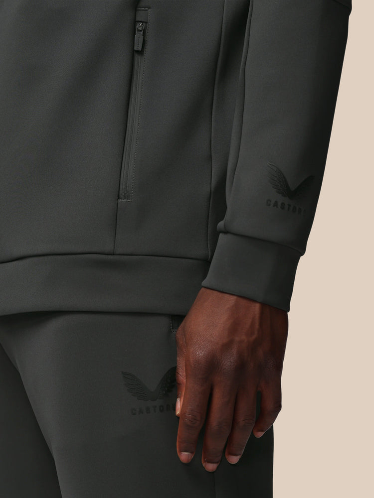 Heren Flex Lange Mouwen Full Zip Hoodie - Gunmetal
