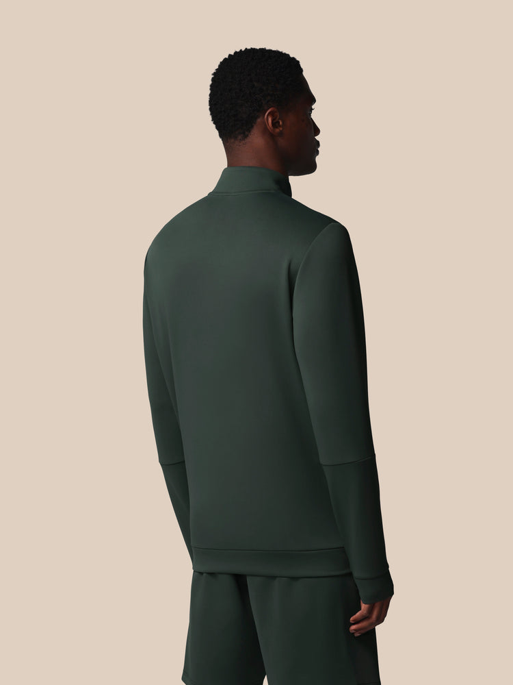 Heren Flex Lange Mouwen Kwartrits Sweatshirt - Donkergroen