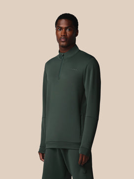 Heren Flex Lange Mouwen Kwartrits Sweatshirt - Donkergroen
