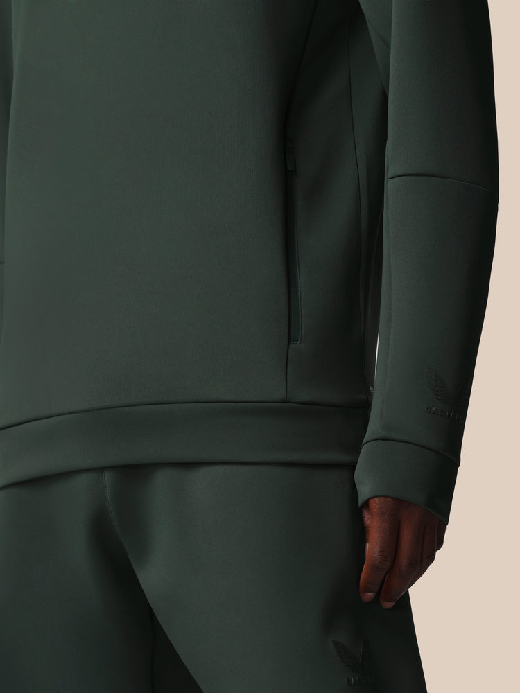 Heren Flex Lange Mouwen Kwartrits Sweatshirt - Donkergroen