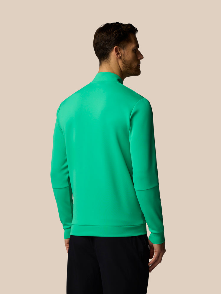 Heren Flex Lange Mouwen Kwartrits Sweatshirt - Jade Groen