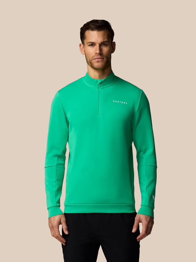 Heren Flex Lange Mouwen Kwartrits Sweatshirt - Jade Groen