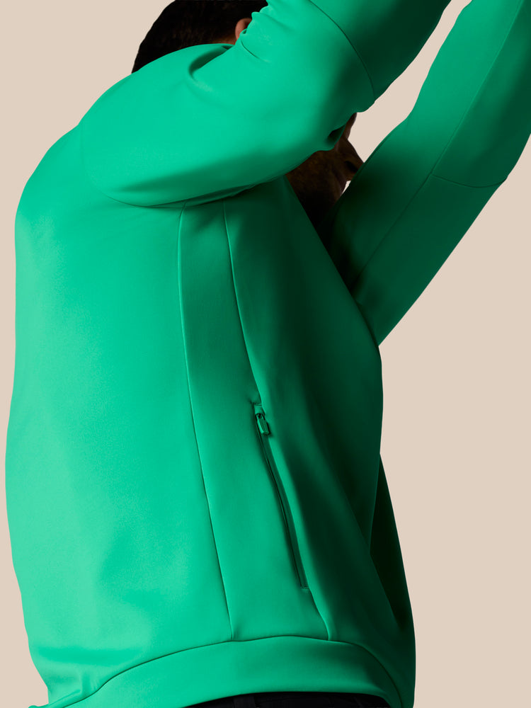 Heren Flex Lange Mouwen Kwartrits Sweatshirt - Jade Groen