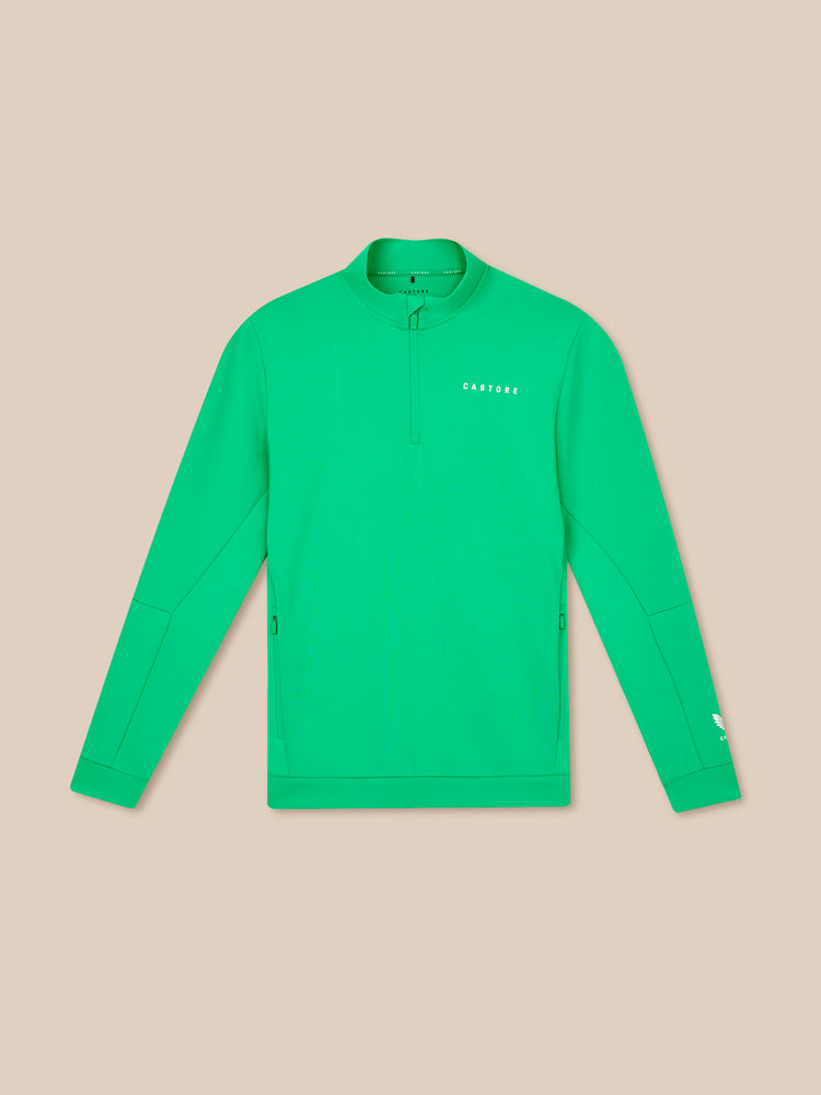 Heren Flex Lange Mouwen Kwartrits Sweatshirt - Jade Groen