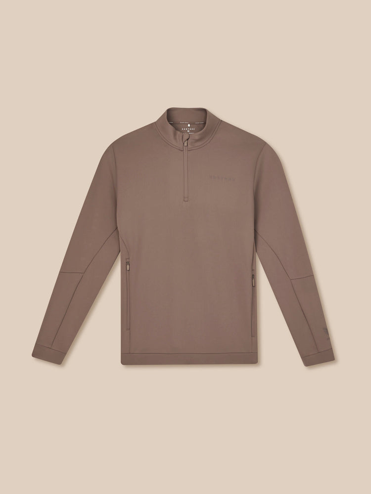 Heren Flex Lange Mouwen Kwartrits Sweatshirt - Diep Taupe