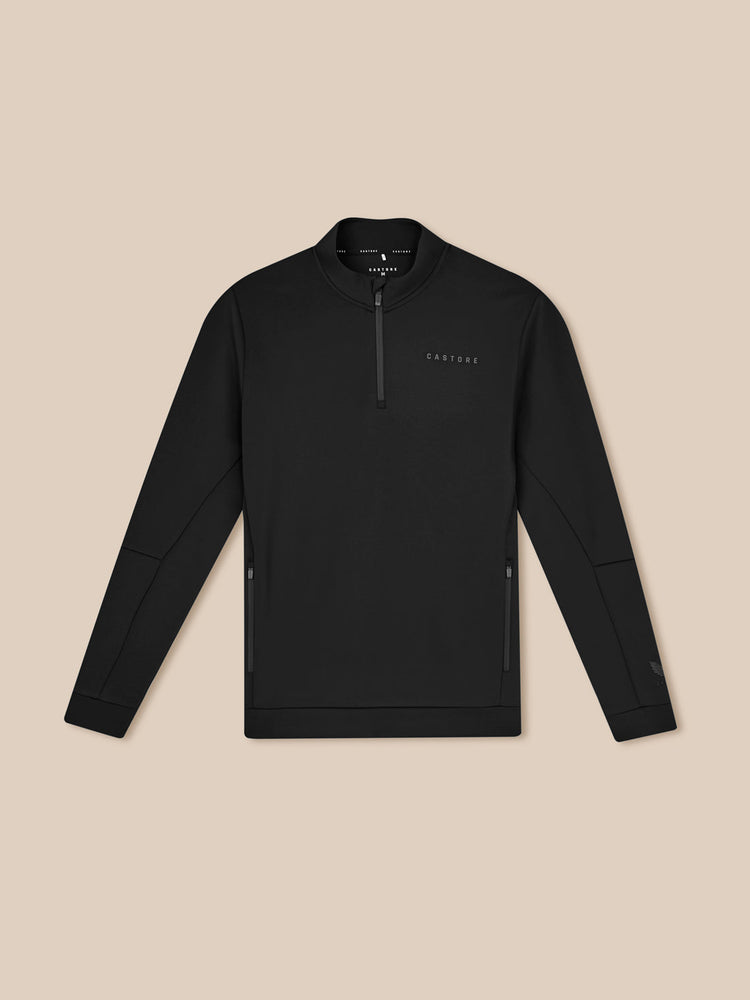 Heren Flex Lange Mouwen Kwartrits Sweatshirt - Zwart