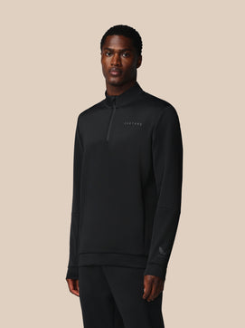 Heren Flex Lange Mouwen Kwartrits Sweatshirt - Zwart