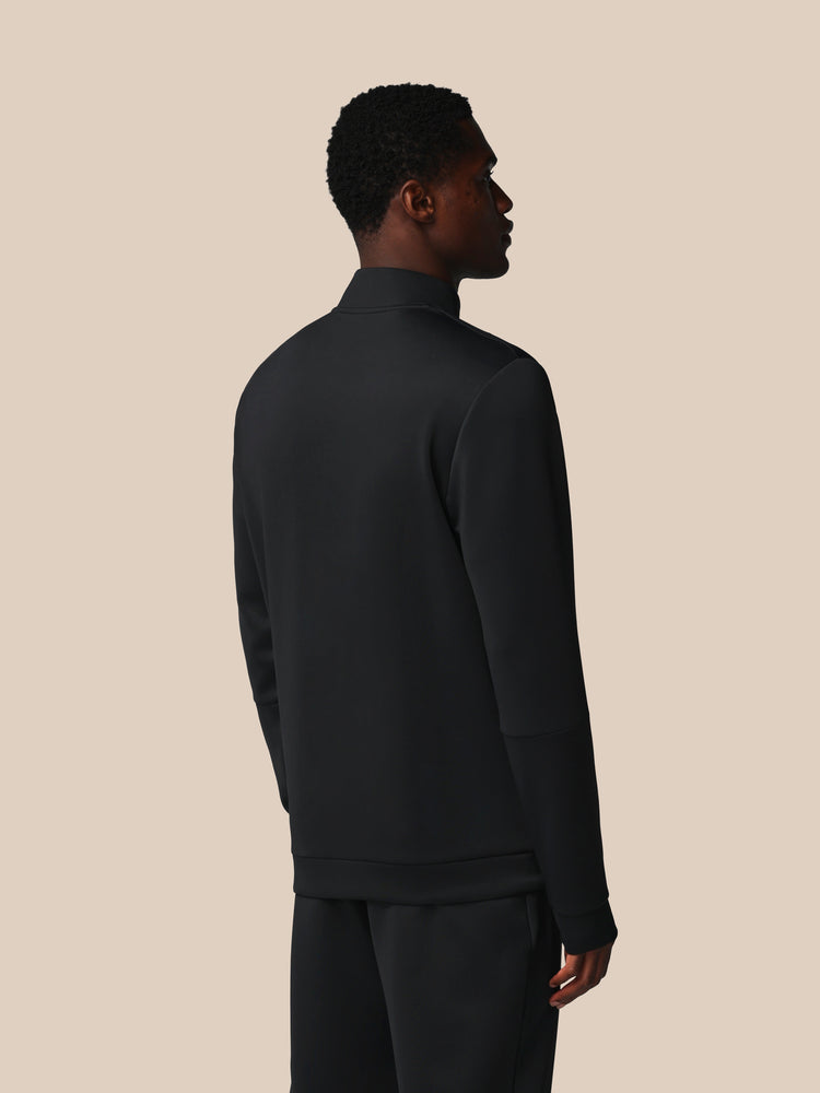 Heren Flex Lange Mouwen Kwartrits Sweatshirt - Zwart