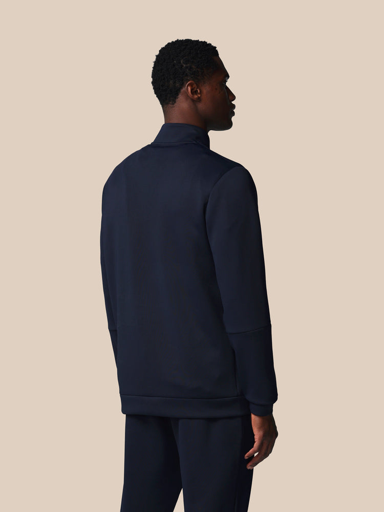 Heren Flex Lange Mouwen Kwartrits Sweatshirt - Marineblauw