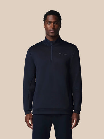 Heren Flex Lange Mouwen Kwartrits Sweatshirt - Marineblauw