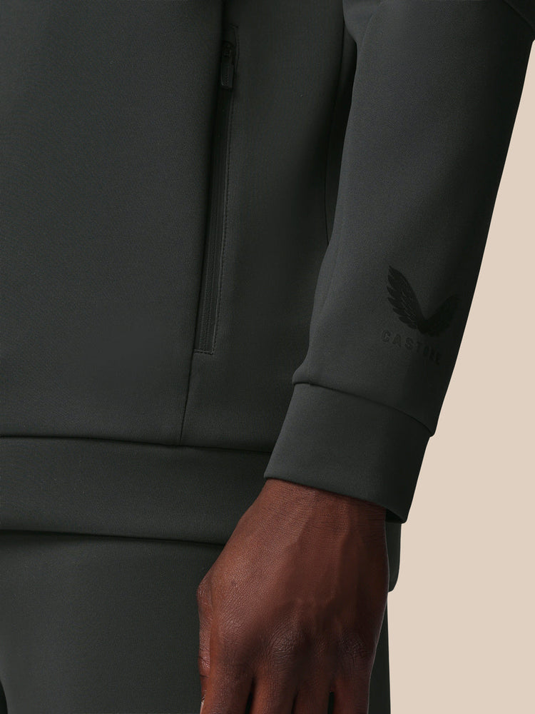 Heren Flex Lange Mouwen Kwartrits Sweatshirt - Gunmetal