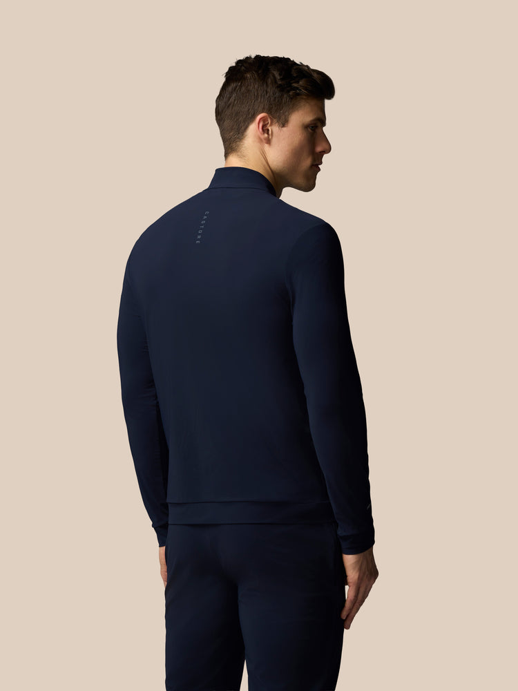 Heren Flex Lange Mouwen Tech Trainingsjas - Marineblauw