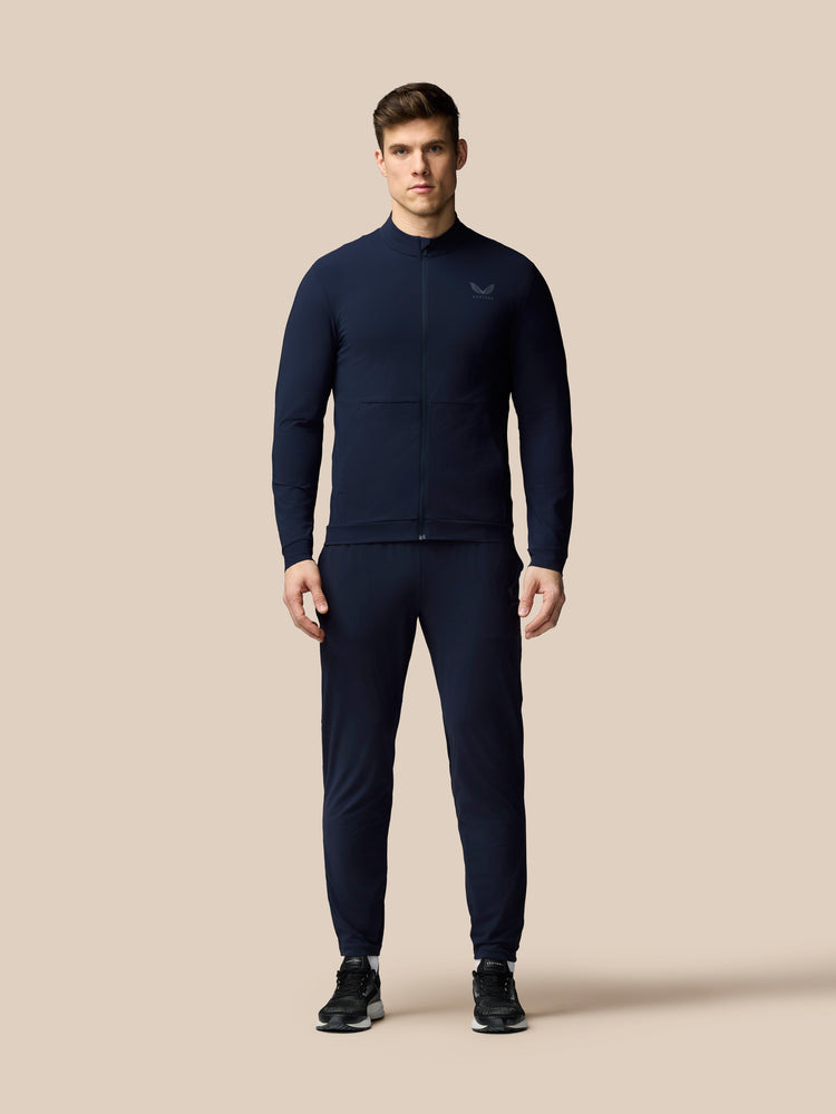 Heren Flex Lange Mouwen Tech Trainingsjas - Marineblauw