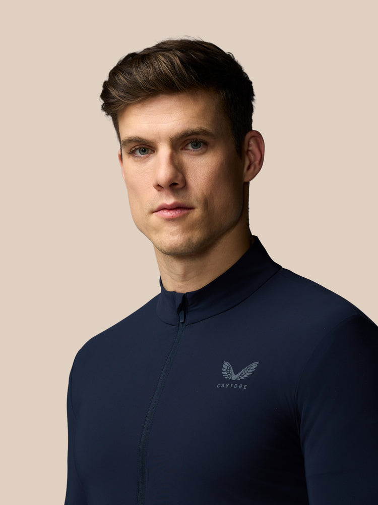 Heren Flex Lange Mouwen Tech Trainingsjas - Marineblauw