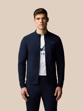 Heren Flex Lange Mouwen Tech Trainingsjas - Marineblauw