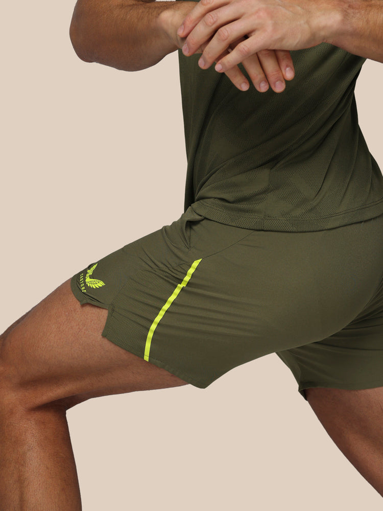 Heren Apex 6" Short met Binnenslip - Ivy Groen