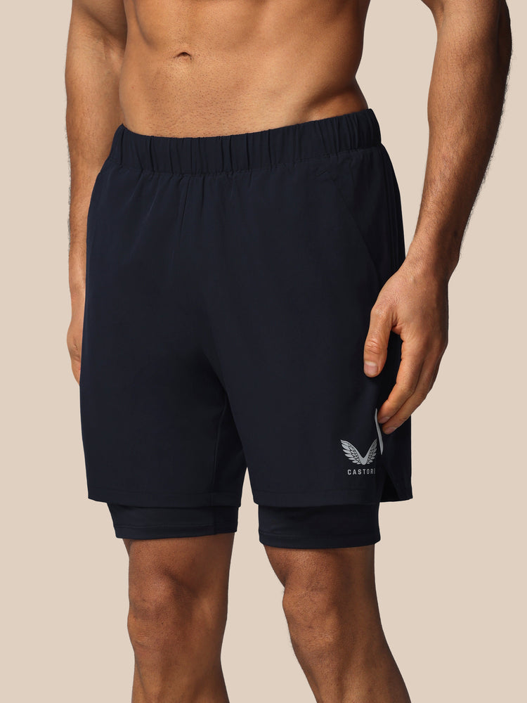 Heren Apex 2-in-1 Gewoven Short - Marineblauw