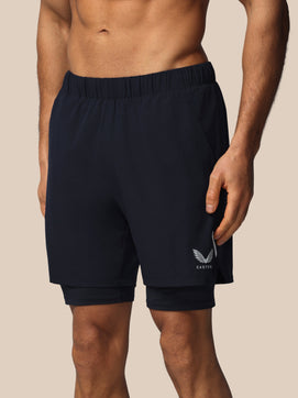 Heren Apex 2-in-1 Gewoven Short - Marineblauw