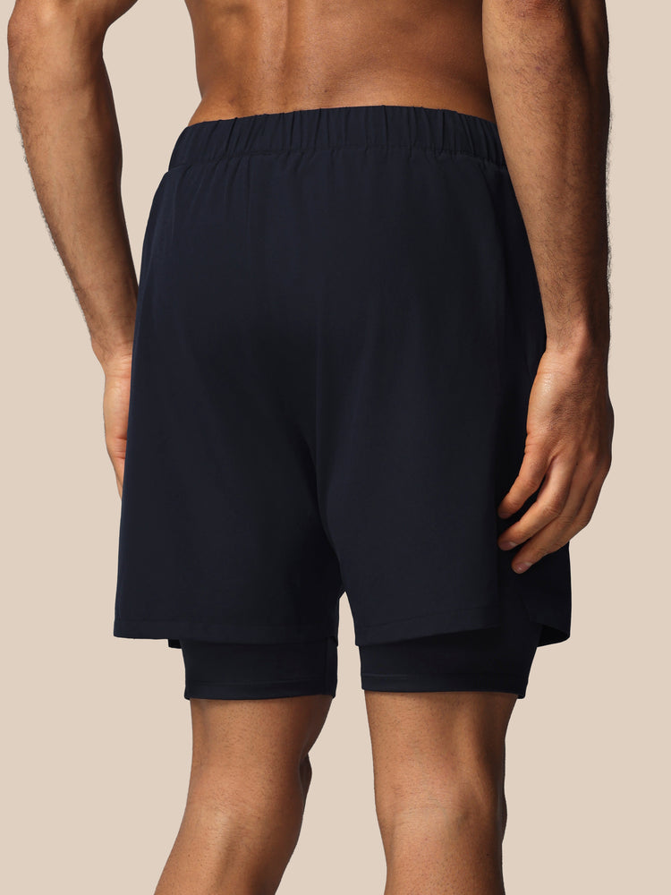 Heren Apex 2-in-1 Gewoven Short - Marineblauw